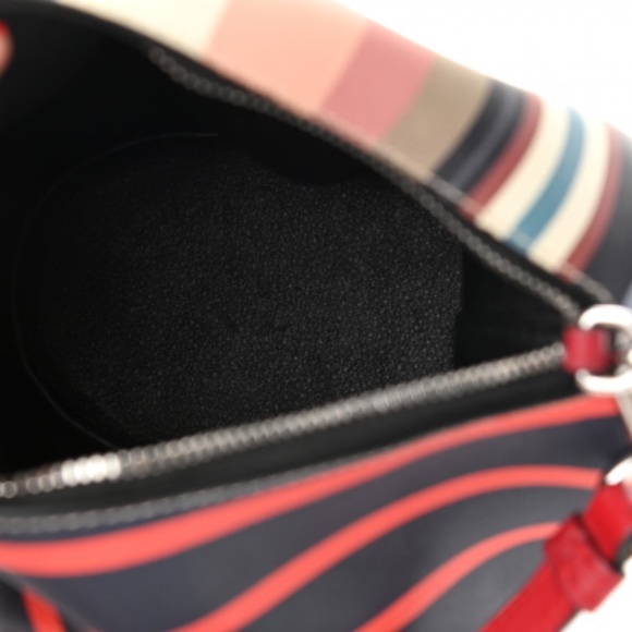 LOEWE  Calfskin Mini Stripe Elephant Crossbody Bag Multicolor - Picture 4 of 9